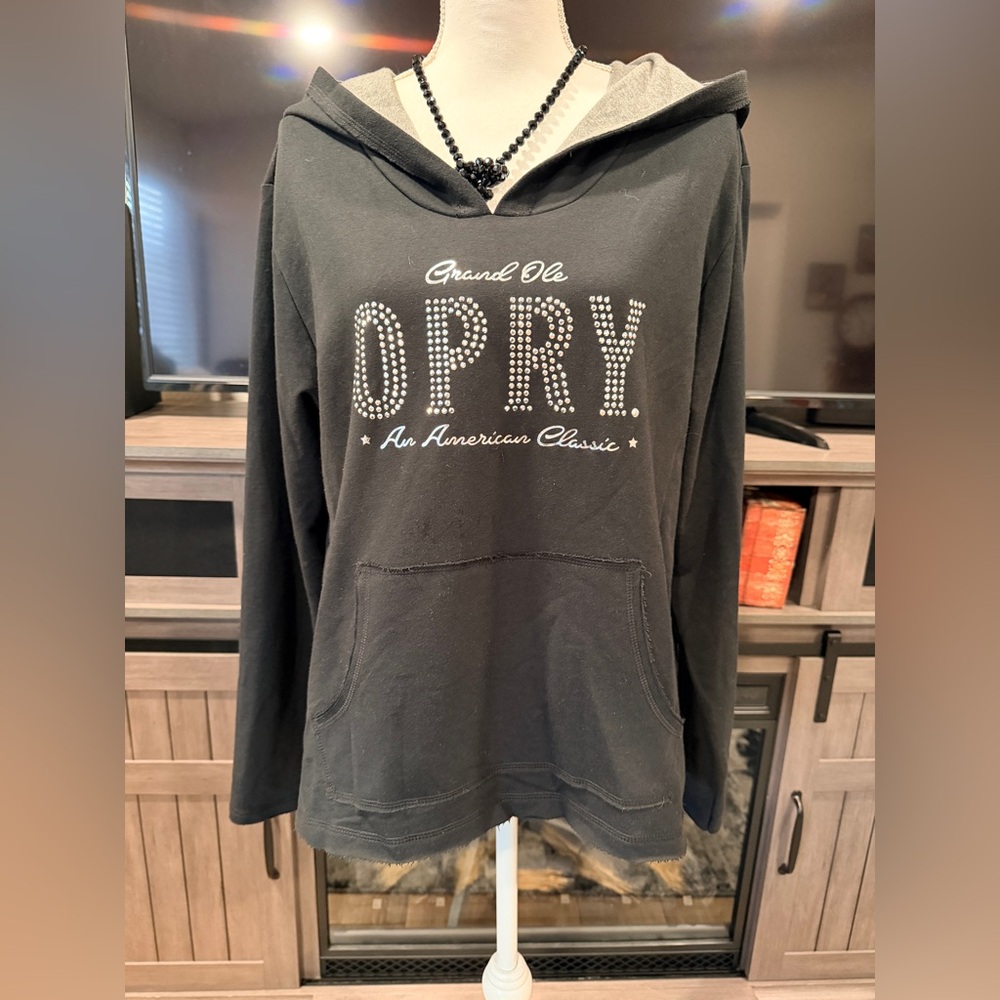 Grand Ole Opry Black Cowl-Neck Pullover Sweater